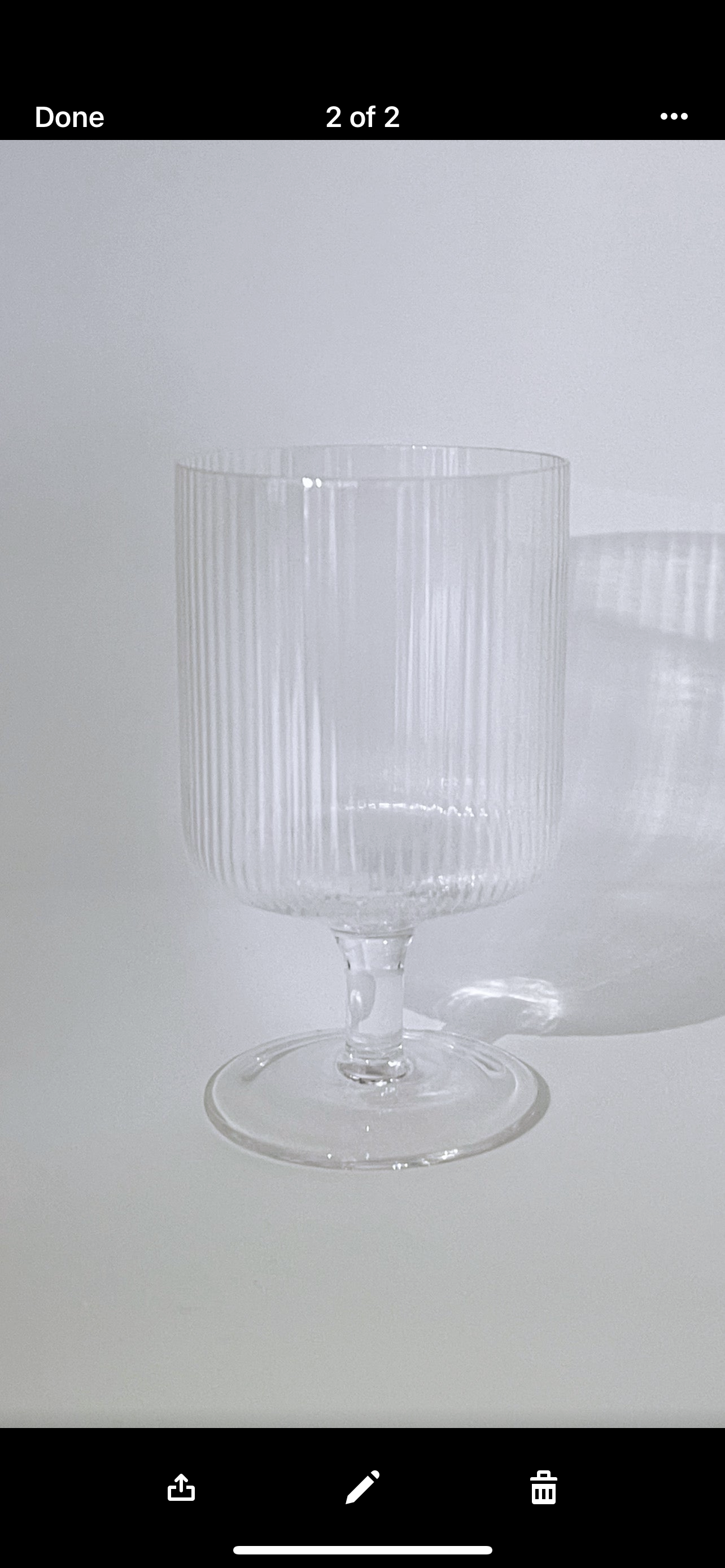 Ribbed Wine Glass