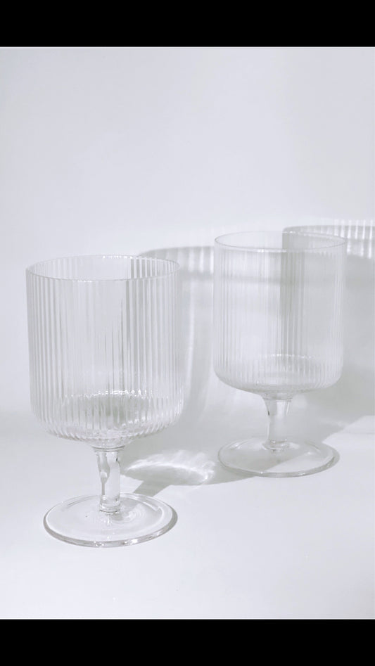 Ribbed Wine Glass